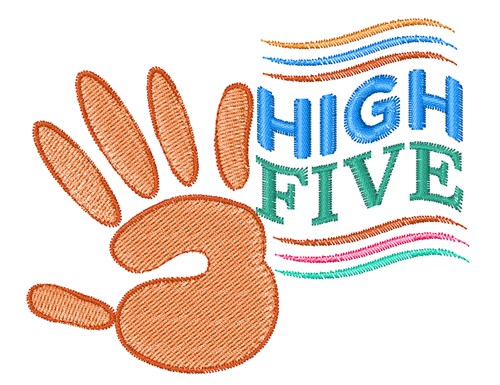 High Five Machine Embroidery Design
