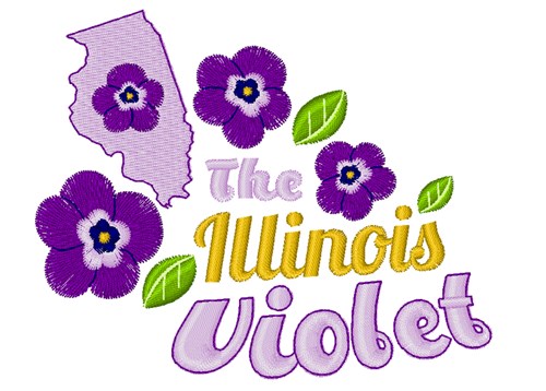 The Illinois Violet Machine Embroidery Design