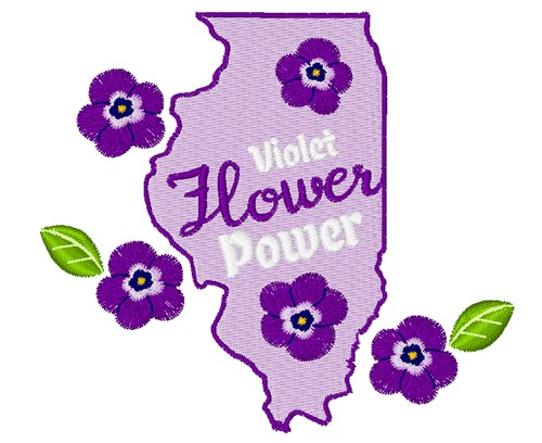 Violet Flower Power Machine Embroidery Design