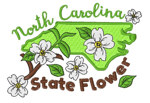 North Carolina Flower Machine Embroidery Design