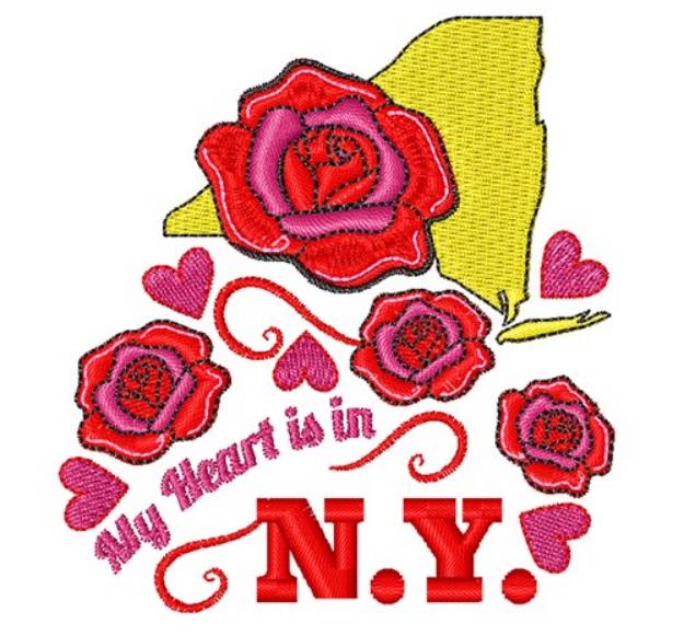 Picture of Heart In NY Machine Embroidery Design