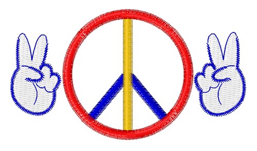 Peace Hands Machine Embroidery Design