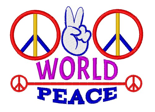 World Peace Machine Embroidery Design