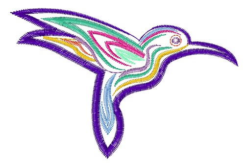 Ripple Hummingbird Machine Embroidery Design