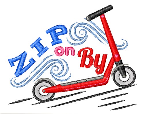 Zip On By Machine Embroidery Design