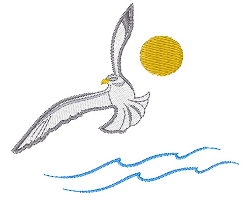 Seagull Outline Machine Embroidery Design