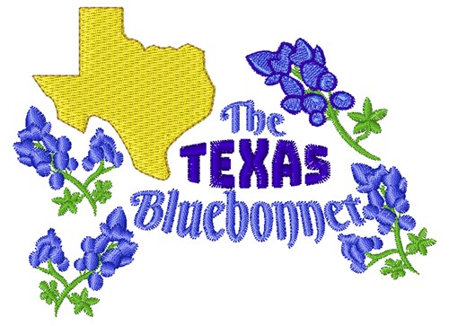 The Texas Bluebonnet Machine Embroidery Design