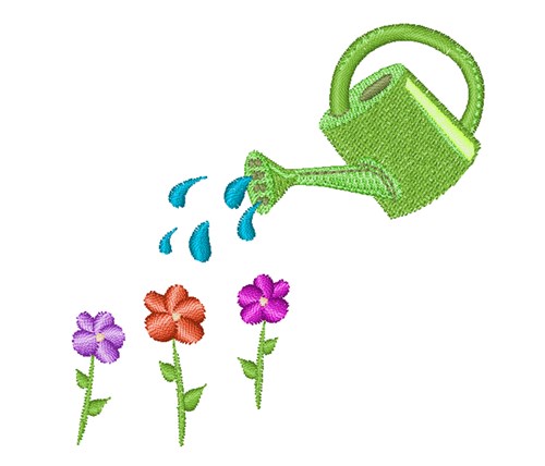 Watering Can Machine Embroidery Design