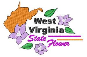 Picture of West Virginia Flower Machine Embroidery Design
