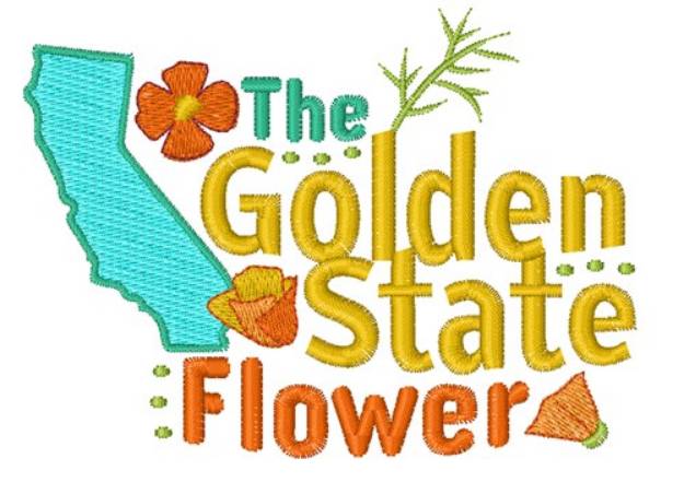 Picture of Golden State Flower Machine Embroidery Design