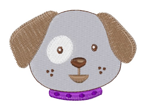 Dog Head Machine Embroidery Design