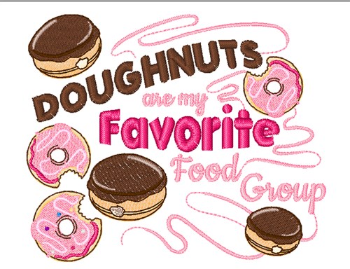 Favorite Food Group Machine Embroidery Design