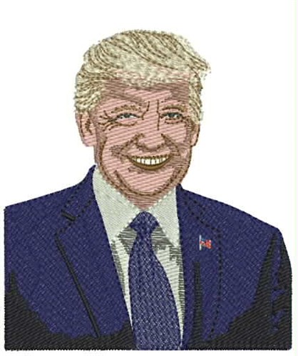 Smiling Trump Machine Embroidery Design