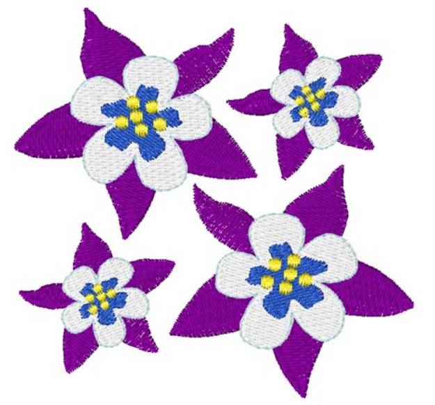 Picture of Columbine Blooms Machine Embroidery Design
