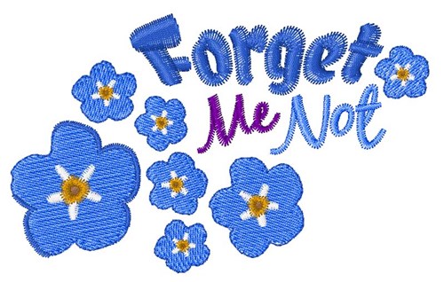Forget Me Not Machine Embroidery Design