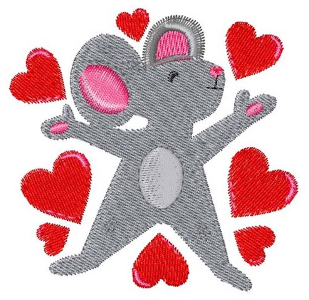 Picture of Love Mouse Machine Embroidery Design