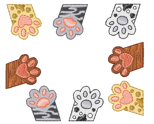 Cat Paws Machine Embroidery Design