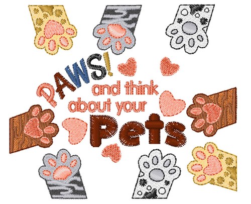 Think About Pets Machine Embroidery Design