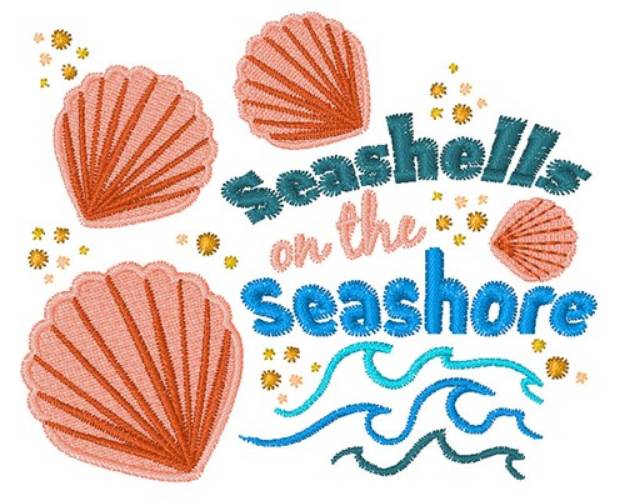 Picture of Seashells On Seashore Machine Embroidery Design