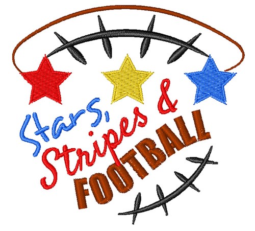 Stars Stripes & Football Machine Embroidery Design