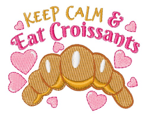 Eat Croissants Machine Embroidery Design