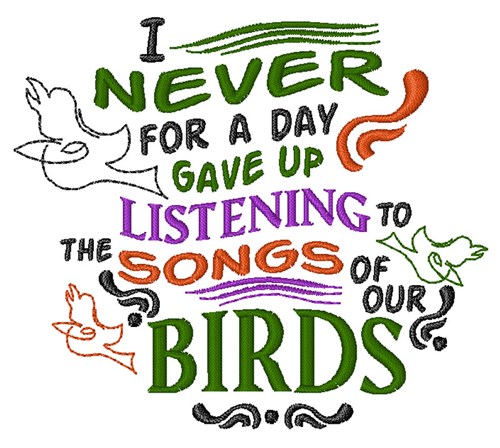 Songs Of Birds Machine Embroidery Design
