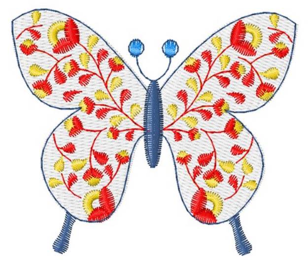 Picture of Flower Butterfly Machine Embroidery Design