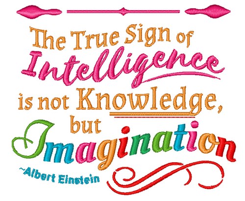 Imagination Einstein Quote Machine Embroidery Design