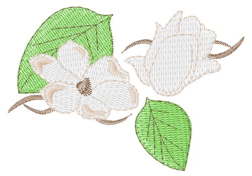 Magnolia Blooms Machine Embroidery Design
