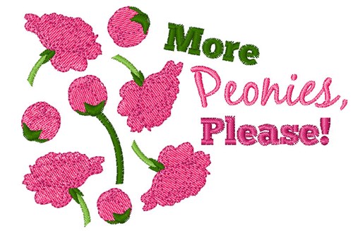 More Peonies Machine Embroidery Design