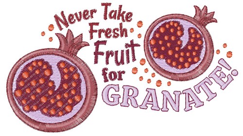 Fruit For Granate Machine Embroidery Design