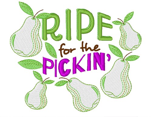 Ripe For Pickin Machine Embroidery Design