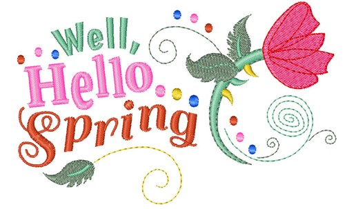 Hello Spring Machine Embroidery Design