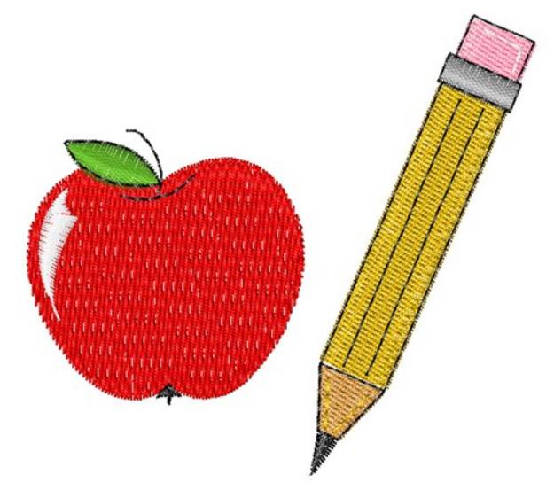 Picture of School Apple Machine Embroidery Design