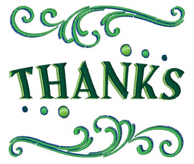 Picture of Thanks Machine Embroidery Design