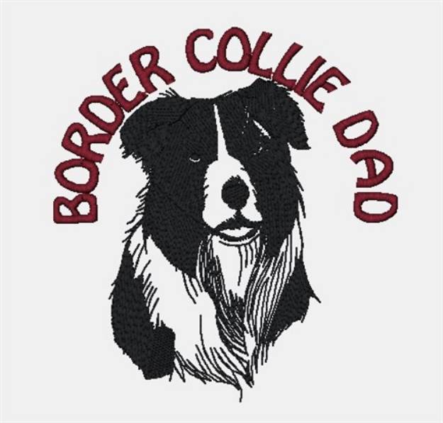 Picture of Border Collie Dad Machine Embroidery Design