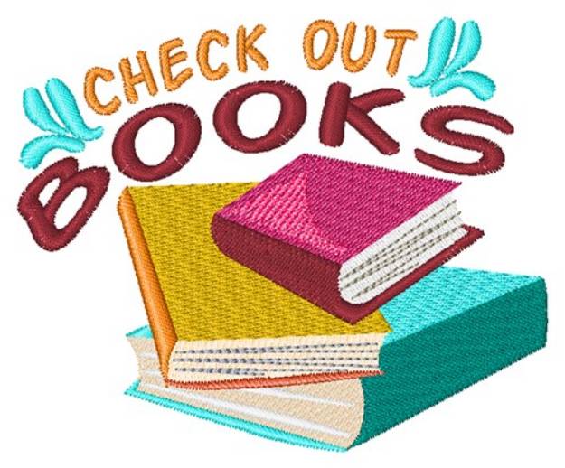 Picture of Check Out Books Machine Embroidery Design