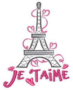 Picture of Je Taime Machine Embroidery Design