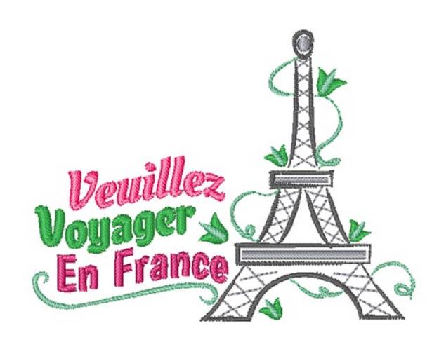 Picture of Veuillez Voyager Machine Embroidery Design