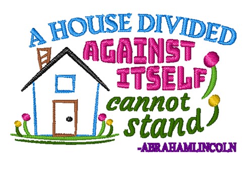 A House Divided Machine Embroidery Design
