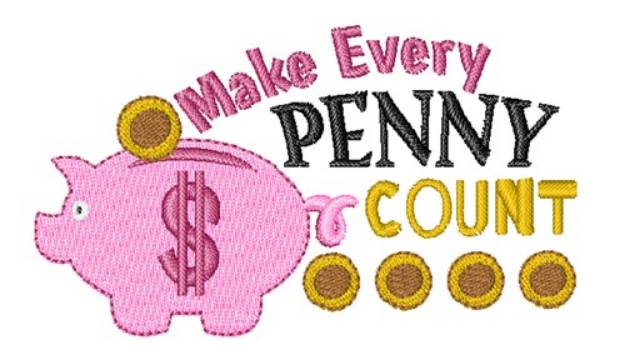 Picture of Every Penny Count Machine Embroidery Design