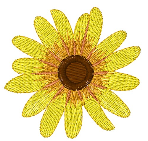 Yellow Daisy Machine Embroidery Design