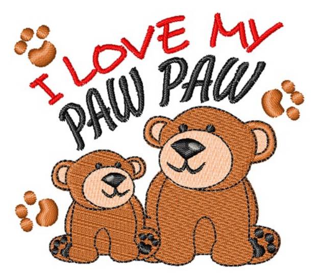 Picture of Love My Paw Paw Machine Embroidery Design