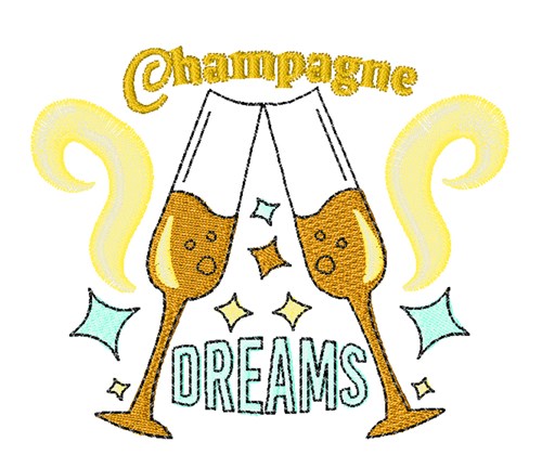 Champagne Dreams Machine Embroidery Design