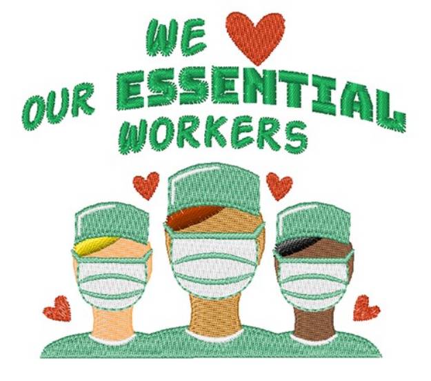 Picture of Essential Workers Machine Embroidery Design