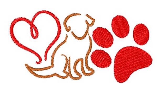 Picture of Dog Love Machine Embroidery Design