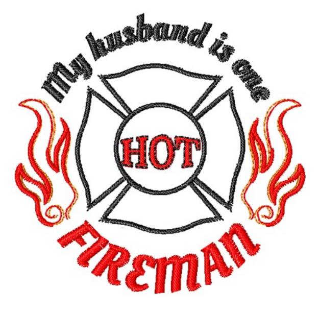Picture of One Hot Fireman Machine Embroidery Design