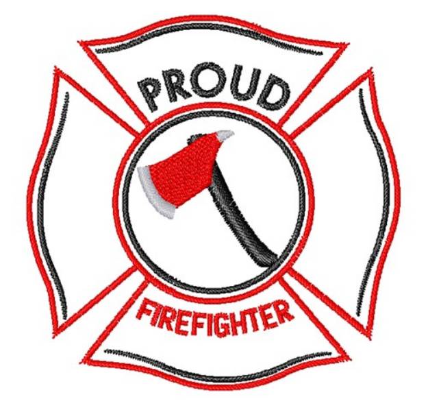 Picture of Proud Firefighter Machine Embroidery Design
