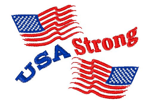 USA Strong Machine Embroidery Design