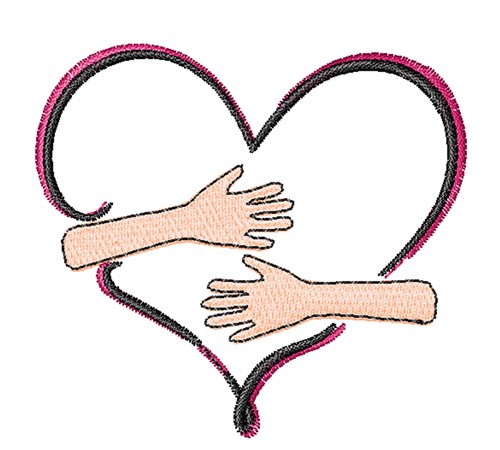 Hug Heart Machine Embroidery Design